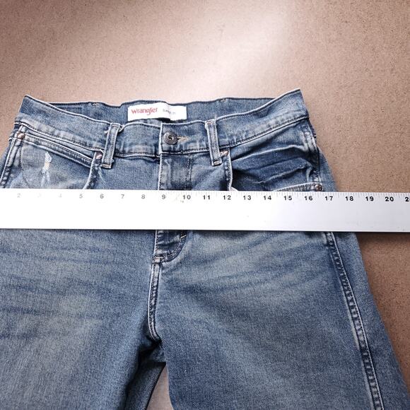 Wrangler Slim Boot 77 Jeans Men 30x32 Md Blue Vintage Distressed Stretch Western - Picture 5 of 12